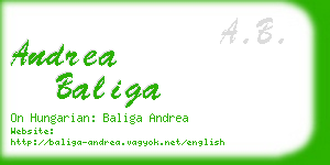 andrea baliga business card